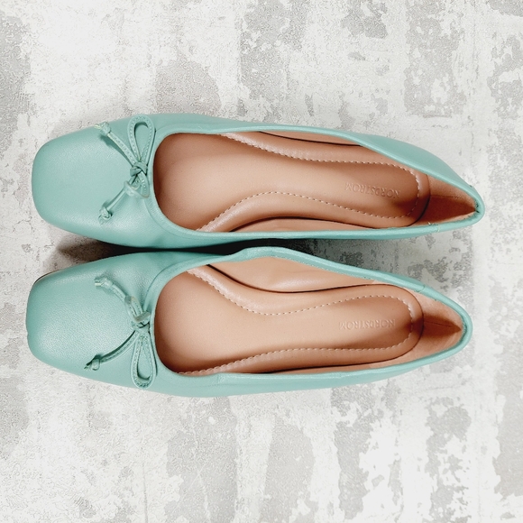 NEW Nordstrom Ashton Lea Blue Leather Square Toe Ballet Flats F550 - Picture 10 of 11